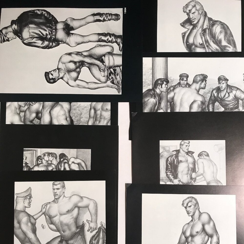 Collection Lot of 8 Tom of Finland Art Retrospective #1 Page/Prints 1963-1965